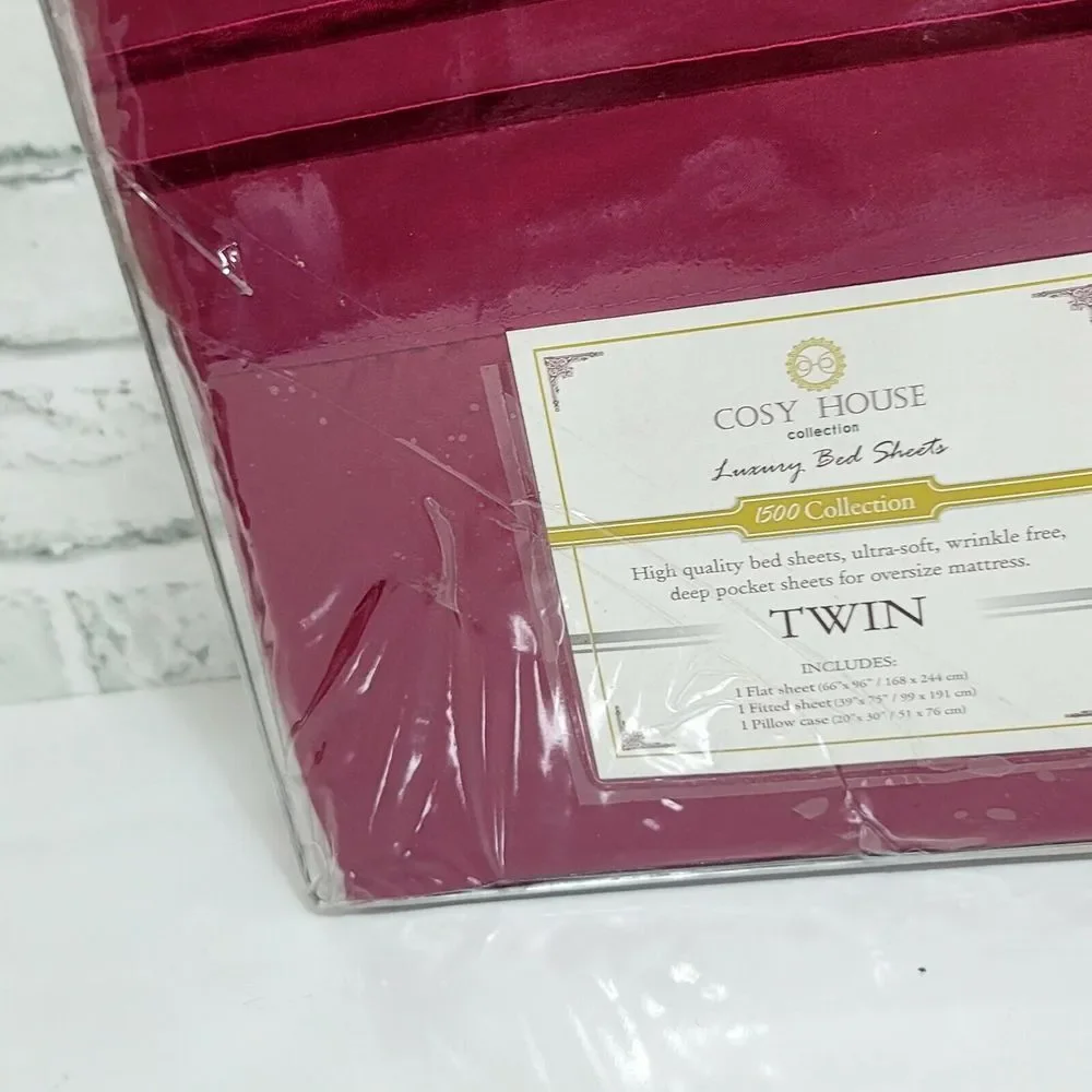 Cosy House 1500 Series TWIN Fuchsia Sheet Set‎ Hypoallergenic Anti-Microbial
